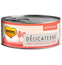 Мнямс Delicatesse Курица с лососем в нежном желе для кошек, 70 г
