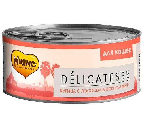 Мнямс Delicatesse Курица с лососем в нежном желе для кошек, 70 г