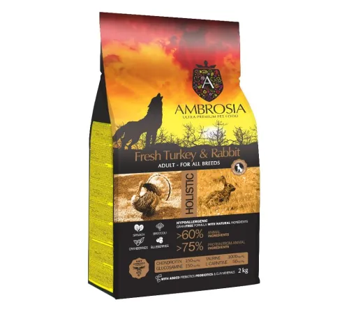 AMBROSIA Adult All Breeds (Индейка, кролик), 2 кг