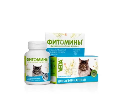 VEDA Фитомины для зубов и костей кошек 100 таб