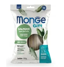 Monge Gift Mini Dog Зубные палочки с лососем и шалфеем, 120 г