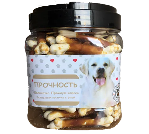 O'dog Прочность - Кальциевая косточка с уткой, 750 г