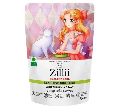 ZILLII Healty Care Sensitive Digestion (Индейка в соусе), 85 г