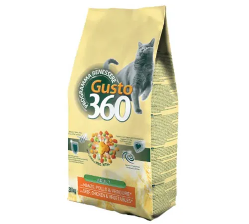 Gusto 360 для кошек (Говядина/курица/овощи), 20 кг