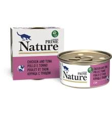 Prime Nature Консервы (Курица с тунцом в бульоне) для кошек, 85 г