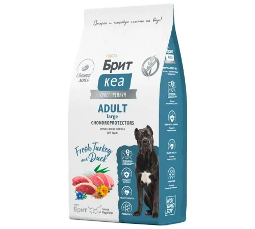 Брит Кеа Dog Adult Large Chondroprotectors (Индейка, утка), 3 кг