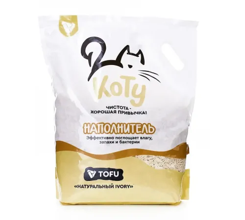 КОТУ Наполнитель TOFU Натуральный IVORY, 6 л