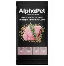 AlphaPet Superpremium Крем-лакомство с тунцом и льняным семенем, 48 г