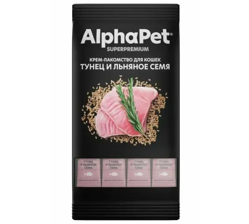 AlphaPet Superpremium Крем-лакомство с тунцом и льняным семенем, 48 г