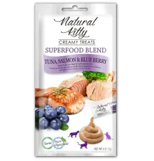 Natural Kitty Superfood Blend Крем-суп (Тунец, лосось и черника), 12 г х 4 шт (упаковка)