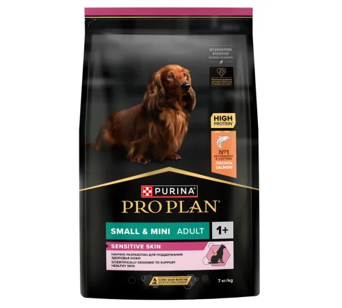Pro Plan Small & Mini Adult Sensitive Skin (Лосось), 7 кг