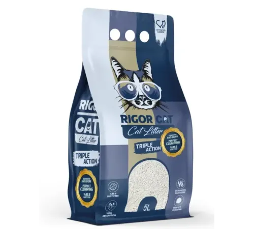 Rigor Cat Наполнитель бентонитовый Активированный уголь, 5 л