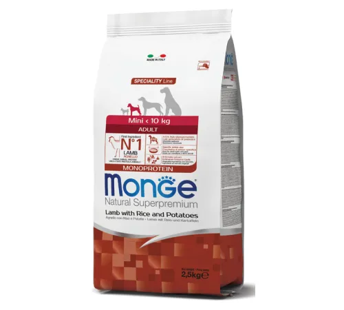 Monge Dog Speciality Adult Mini (Ягненок, рис, картофель) 2,5 кг