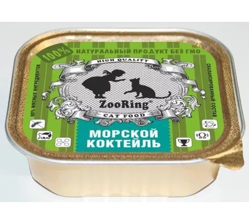 ZooRing Кусочки в желе Морской коктейль, 100 г х 16 шт