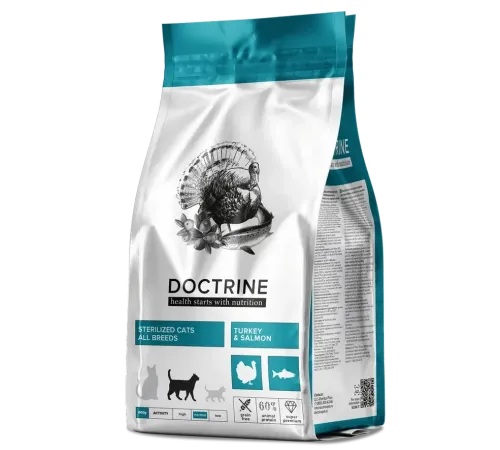 Doctrine Sterilized Cat (Индейка, лосось), 800 г