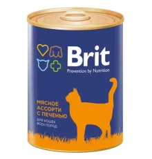 Брит Премиум Консервы для кошек (Мясное ассорти с печенью) 340 г
