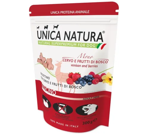 Unica Natura Mono Печенье с олениной и ягодами 300 г