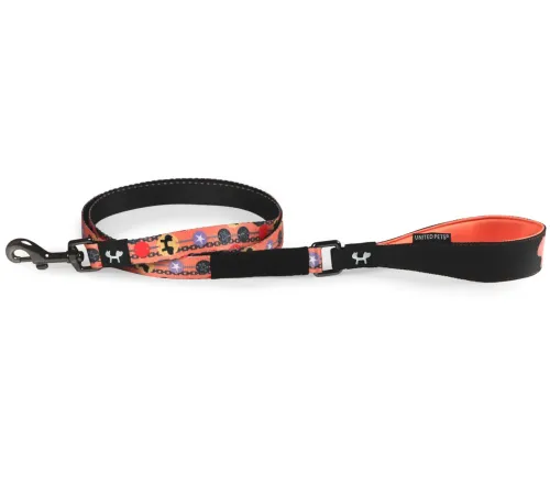 United Pets Поводок Complete me Forever, оранжевый с рисунком, 20 мм, 140 см