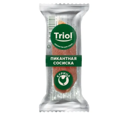 Triol Пикантные сосиски из курицы для собак, 500 г (банка)