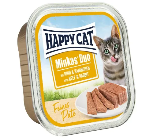 Happy Cat Minkas Duo Паштет (Говядина и кролик), 100 г