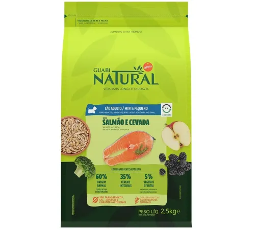 Guabi Natural Dog Adult Mini (Лосось, ячмень), 2,5 кг