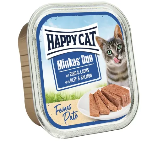 Happy Cat Minkas Duo Паштет (Говядина и лосось), 100 г