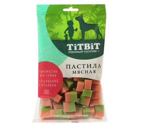 ТИТБИТ Пастила мясная с говядиной и яблоком, 130 г