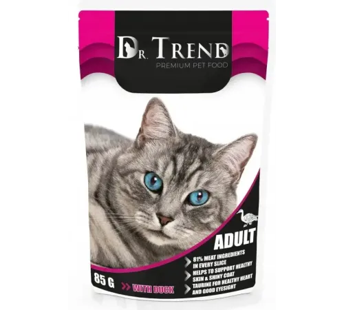 Dr.Trend Консервы для кошек (Утка), 85 г