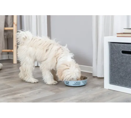 Trixie Миска для собак Steel Bowl, серо-голубой, 0,8 л