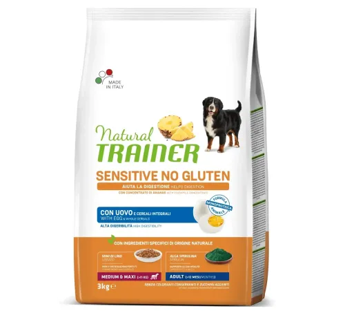 Trainer Natural Sensitive No Gluten Medium&Maxi Adult (Яйцо), 3 кг
