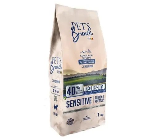 Pet's Brunch Adult Mini Breeds Sensitive (Индейка и картофель), 1 кг