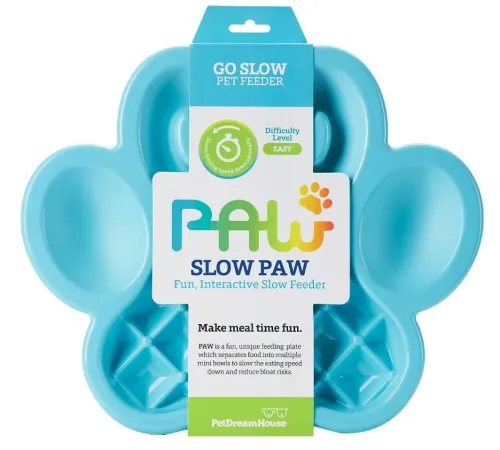 PetDreamHouse Миска для медленного кормления PAW Slow Feeder, синяя