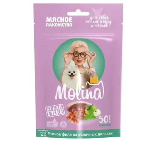 Molina Лакомство для собак Утиное филе на яблочных дольках, 50 г