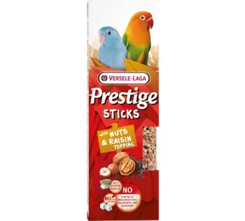 Versele-Laga Prestige Sticks Палочки для попугаев с орехами и изюмом, 60 г