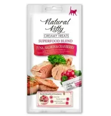 Natural Kitty Superfood Blend Крем-суп (Тунец, лосось и клюква), 12 г х 4 шт (упаковка)