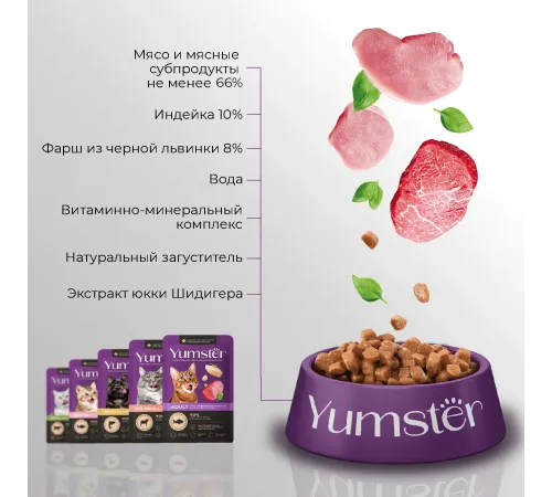 Yumster Adult Cat (Индейка в соусе), 85 г