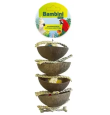 Bambini Pets Игрушка для средних и крупных попугаев Четыре кокоса, 26 см