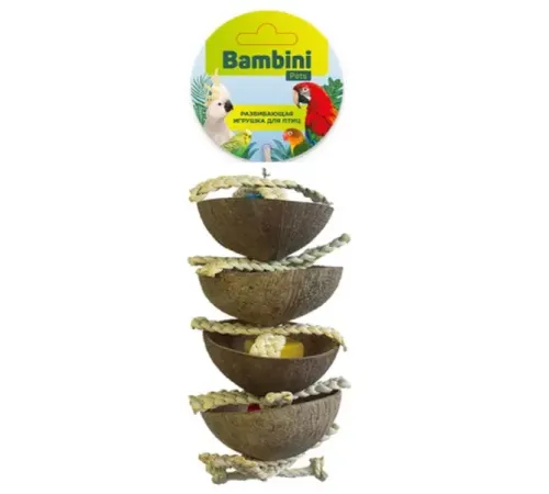 Bambini Pets Игрушка для средних и крупных попугаев Четыре кокоса, 26 см
