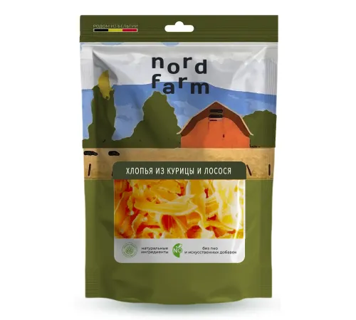 Nord Farm Хлопья из курицы и лосося, 90 г