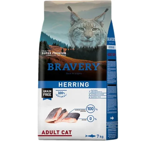 BRAVERY Adult Cat (Сельдь), 7 кг
