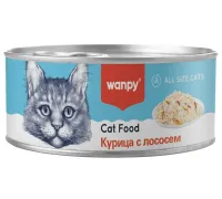 Wanpy Cat Консервы Курица с лососем, 95 г