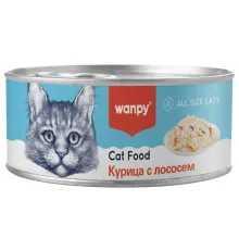 Wanpy Cat Консервы Курица с лососем, 95 г