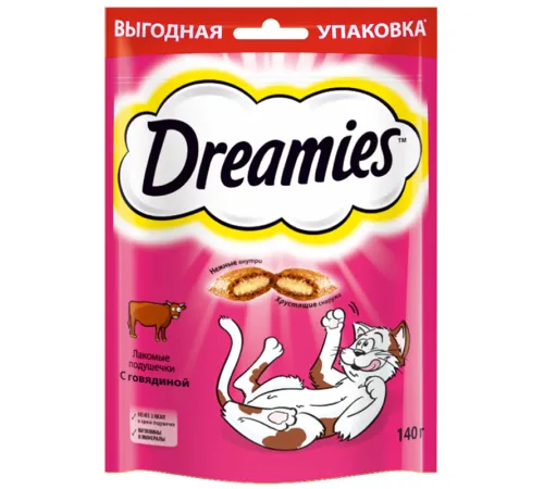 Dreamies Подушечки для кошек с говядиной 140 г