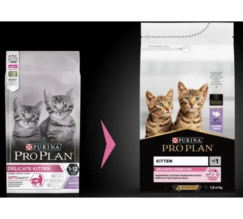 Purina Pro Plan Delicate Digestion Kitten (Индейка), 400 г