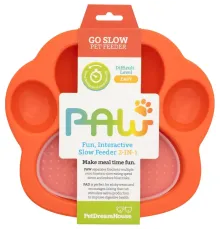 PetDreamHouse Миска для медленного кормления PAW 2в1 Mini, оранжевый