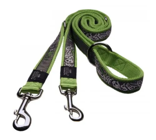 Поводок-перестежка Rogz Fancy Dress Multi Lime Bone S 11 мм