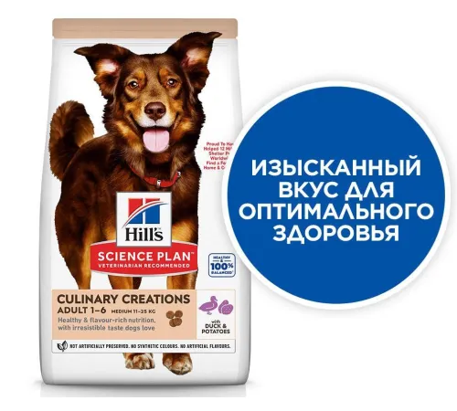 Hill's Science Plan Culinary Creations для собак средних пород (утка и картофель), 2,5 кг