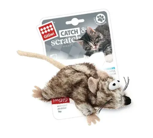 GIGwi CATCH & SCRATCH Игрушка для кошек Мышка, 8 см
