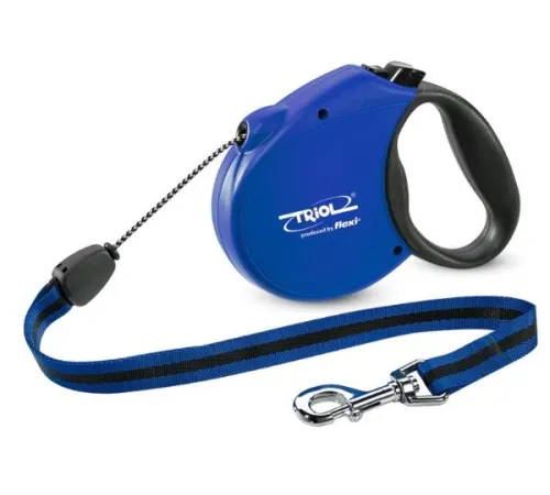 Поводок-рулетка Triol by Flexi Standart Soft трос 5 м (S) синий
