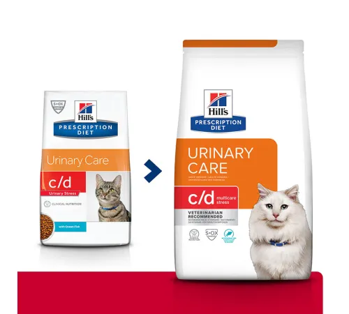 Hill's Prescription Diet c/d Multicare Urinary Stress для кошек, с рыбой, 400 г